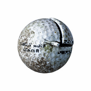 White golf ball on white background print