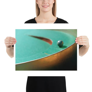 Woman holding green crazy golf course print